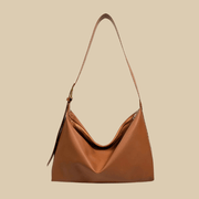 Vegan Leather Tote Bag for Women, Soft Everyday Shoulder Purse in Coffee, styled as a SheSelects summer accessory