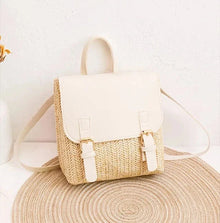 Mini Straw Backpack for Women, Lightweight Summer Travel Bag