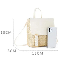 Mini Straw Backpack for Women, Lightweight Summer Travel Bag