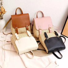 Mini Straw Backpack for Women, Lightweight Summer Travel Bag