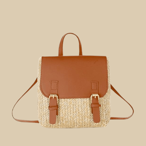 Mini Straw Backpack for Women, Lightweight Summer Travel Bag