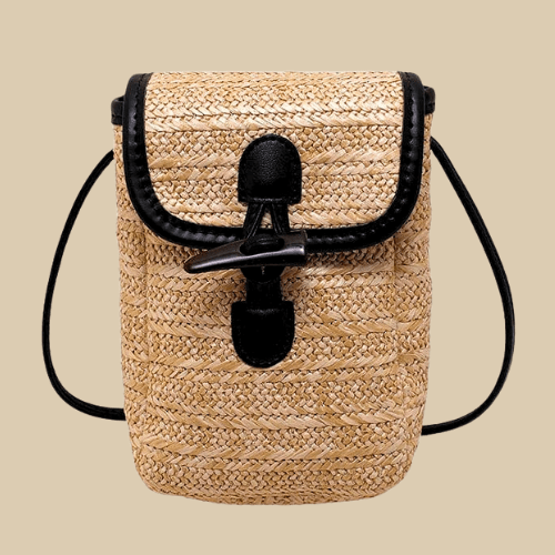 Mini Straw Summer Bag for Women, Natural Summer Vacation Purse