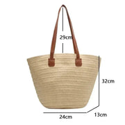 Oversized Straw Summer Bag for Women, Natural Summer Vacation Purse in White, styled as a SheSelects summer accessory