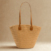 Oversized Straw Summer Bag for Women, Natural Summer Vacation Purse in White, styled as a SheSelects summer accessory