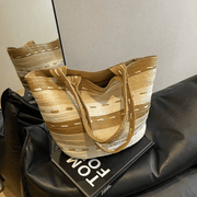 Straw Summer Bag for Women, Natural Summer Vacation Purse in Beige, styled as a SheSelects summer accessory