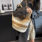 Straw Summer Bag for Women, Natural Summer Vacation Purse in Beige, styled as a SheSelects summer accessory