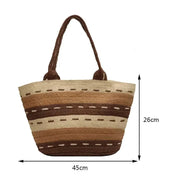 Straw Summer Bag for Women, Natural Summer Vacation Purse in Beige, styled as a SheSelects summer accessory