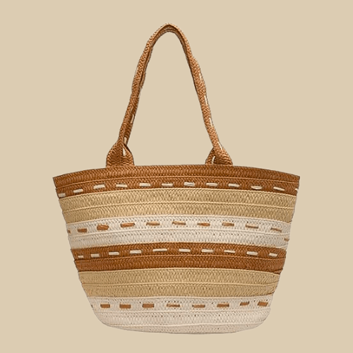 Straw Summer Bag for Women, Natural Summer Vacation Purse in Beige, styled as a SheSelects summer accessory