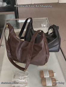Black Soft Vegan Leather Hobo Bag, Slouchy Adjustable Shoulder Purse, Fits 13-Inch Laptop