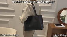 Large Vegan Leather Work Tote Bag with Zipper Divider, Structured Everyday Shoulder Purse