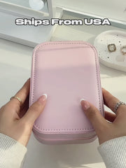 Rosa LED-Reise-Make-up-Tasche, beleuchteter Kosmetik-Organizer