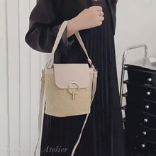 Straw Shoulder Bag for Women, Natural Woven Summer Purse