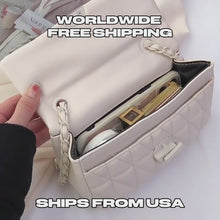 Karamellbraune gesteppte Crossbody-Tasche aus veganem Leder – kompakte Alltagstasche