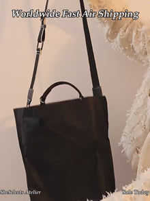 Sac bandoulière en cuir véritable multi-poches avec poignée supérieure