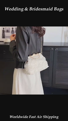 Fleur Rosette Floral Evening Bag for Wedding Guests