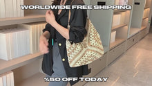 Handmade Straw Shoulder Bag for Women, Woven Summer Hobo Bag
