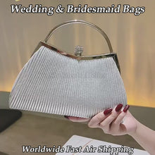 Celestine Crystal Pleated Evening Bag for Bridesmaids