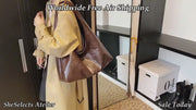 Vegan Leather Hobo Bag, Slouchy Shoulder Purse, Large Everyday Handbag for Women