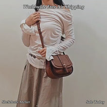 Vintage Saddle Bag aus veganem Leder, Retro Crossbody-Tasche in vielen Farben