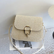 Raffia Crossbody Bag for Women, Woven Summer Purse with Easy Strap in Beige, styled as a SheSelects summer accessory