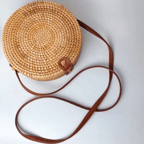 Small Rattan Summer Bag for Women, Natural Summer Vacation Purse
