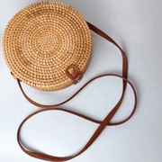 Small Rattan Summer Bag for Women, Natural Summer Vacation Purse, styled as a SheSelects summer accessory