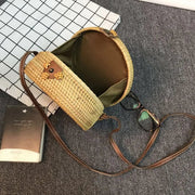 Small Rattan Summer Bag for Women, Natural Summer Vacation Purse, styled as a SheSelects summer accessory