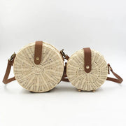 Rattan Round Bag for Women, Boho Summer Crossbody Purse, styled as a SheSelects summer accessory