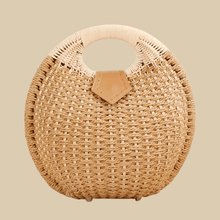Wicker Round Bag for Women, Boho Summer Crossbody Purse
