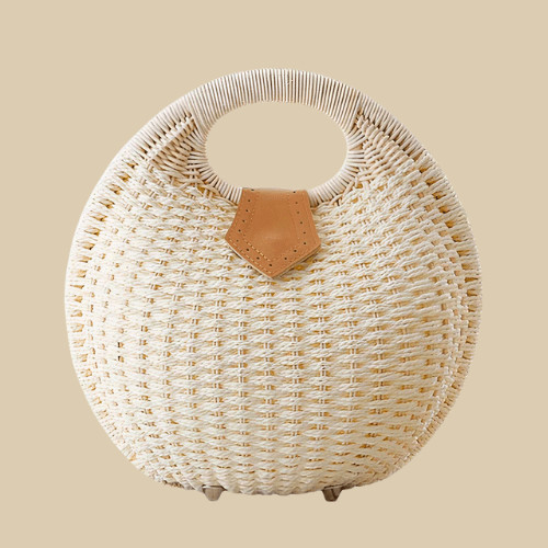 Wicker Round Bag for Women, Boho Summer Crossbody Purse