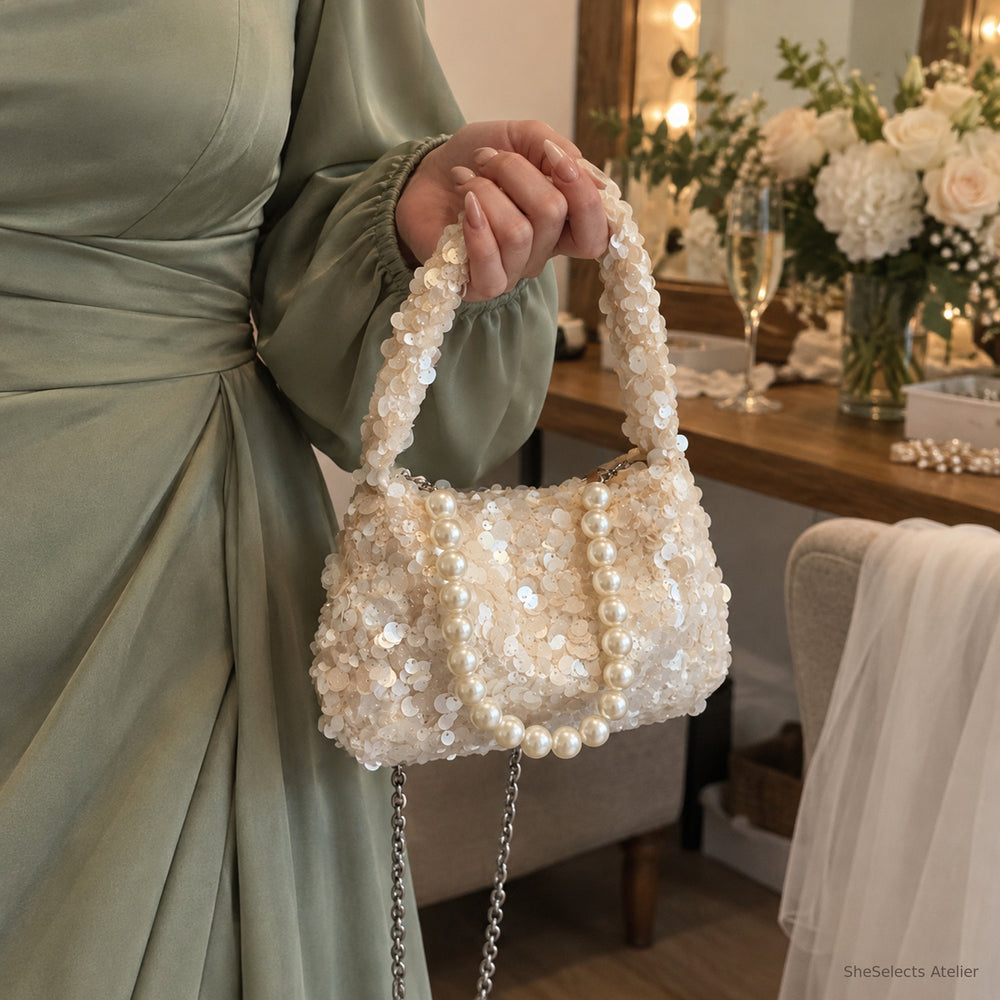 Seraphine Sequin Pearl Mini Bag for Bridesmaids