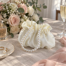 Lucienne Pearl Handle Satin Pouch for Bridesmaids