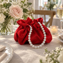 Lucienne Pearl Handle Satin Pouch for Bridesmaids