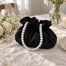 Lucienne Pearl Handle Satin Pouch for Bridesmaids