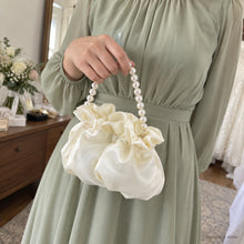 Lucienne Pearl Handle Satin Pouch for Bridesmaids