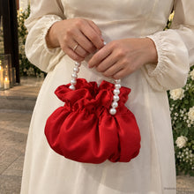 Lucienne Pearl Handle Satin Pouch for Bridesmaids