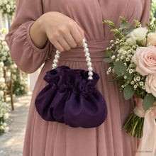 Lucienne Pearl Handle Satin Pouch for Bridesmaids