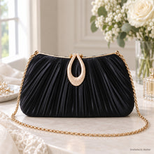 Amelie Pleated Satin Evening Bag for Bridesmaids