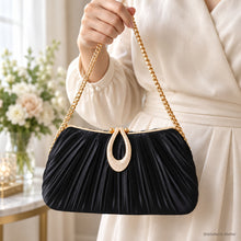 Amelie Pleated Satin Evening Bag for Bridesmaids