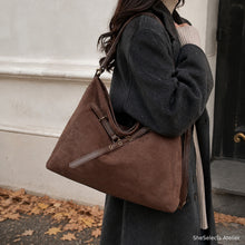 Faux Suede Hobo Bag, Large Slouchy Shoulder Tote with Zipper and Adjustable Straps
