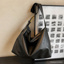 Large Vegan Leather Hobo Bag, Soft Slouchy Shoulder Tote with Wide Adjustable Strap