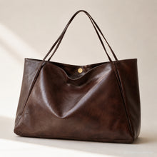 Grand sac cabas en cuir vegan, sac à épaule souple et ample avec fermeture magnétique