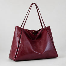 Grand sac cabas en cuir vegan, sac à épaule souple et ample avec fermeture magnétique