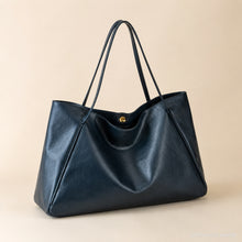 Grand sac cabas en cuir vegan, sac à épaule souple et ample avec fermeture magnétique
