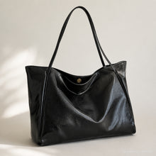 Grand sac cabas en cuir vegan, sac à épaule souple et ample avec fermeture magnétique