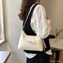 Vegan Leather Shoulder Bag, Small Minimalist Crossbody Purse with Zipper and Front Pocket