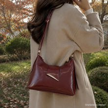 Vegan Leather Shoulder Bag, Small Minimalist Crossbody Purse with Zipper and Front Pocket