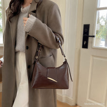 Vegan Leather Shoulder Bag, Small Minimalist Crossbody Purse with Zipper and Front Pocket
