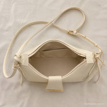 Vegan Leather Shoulder Bag, Small Minimalist Crossbody Purse with Zipper and Front Pocket