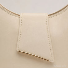 Vegan Leather Shoulder Bag, Small Minimalist Crossbody Purse with Zipper and Front Pocket